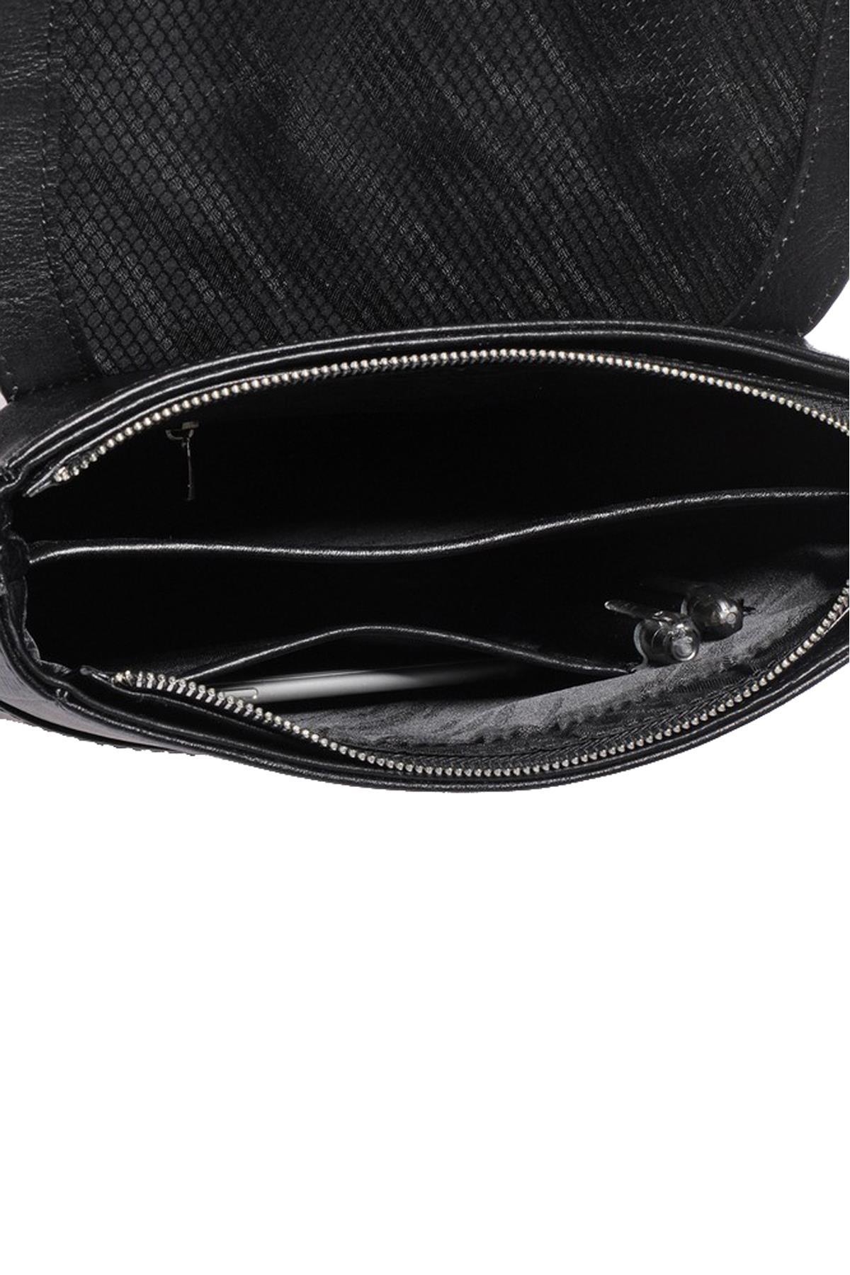 Grande Hakiki Deri Erkek Postacı Çantası Siyah 4251