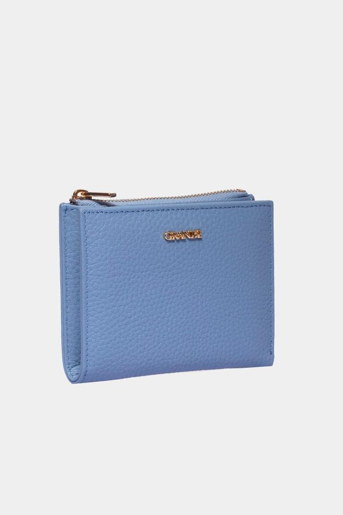 Grande Hakiki Deri Kadın Cüzdan Buz Mavi 2805
