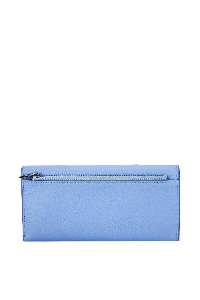 Grande Hakiki Deri Kadın Cüzdan Buz Mavi 2801