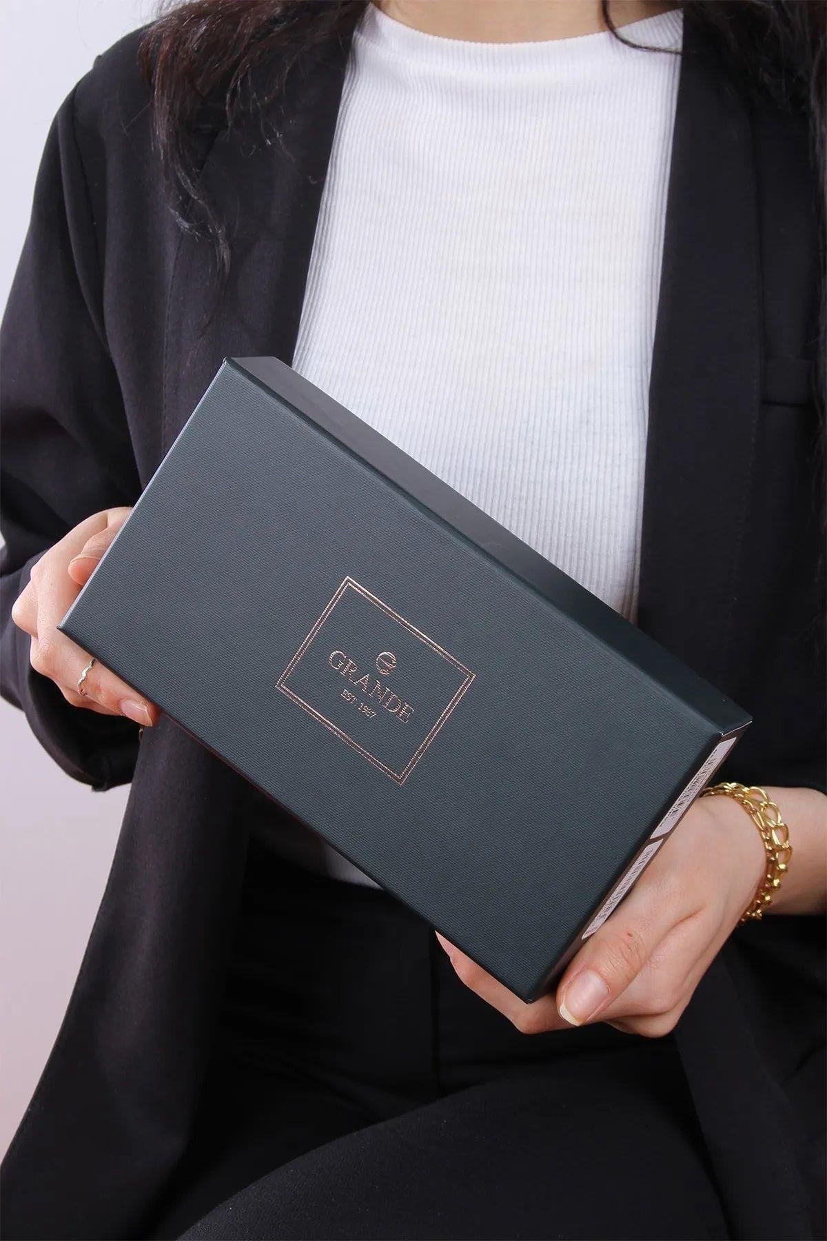 Grande Hakiki Deri Kadın Cüzdan Buz Mavi 2614