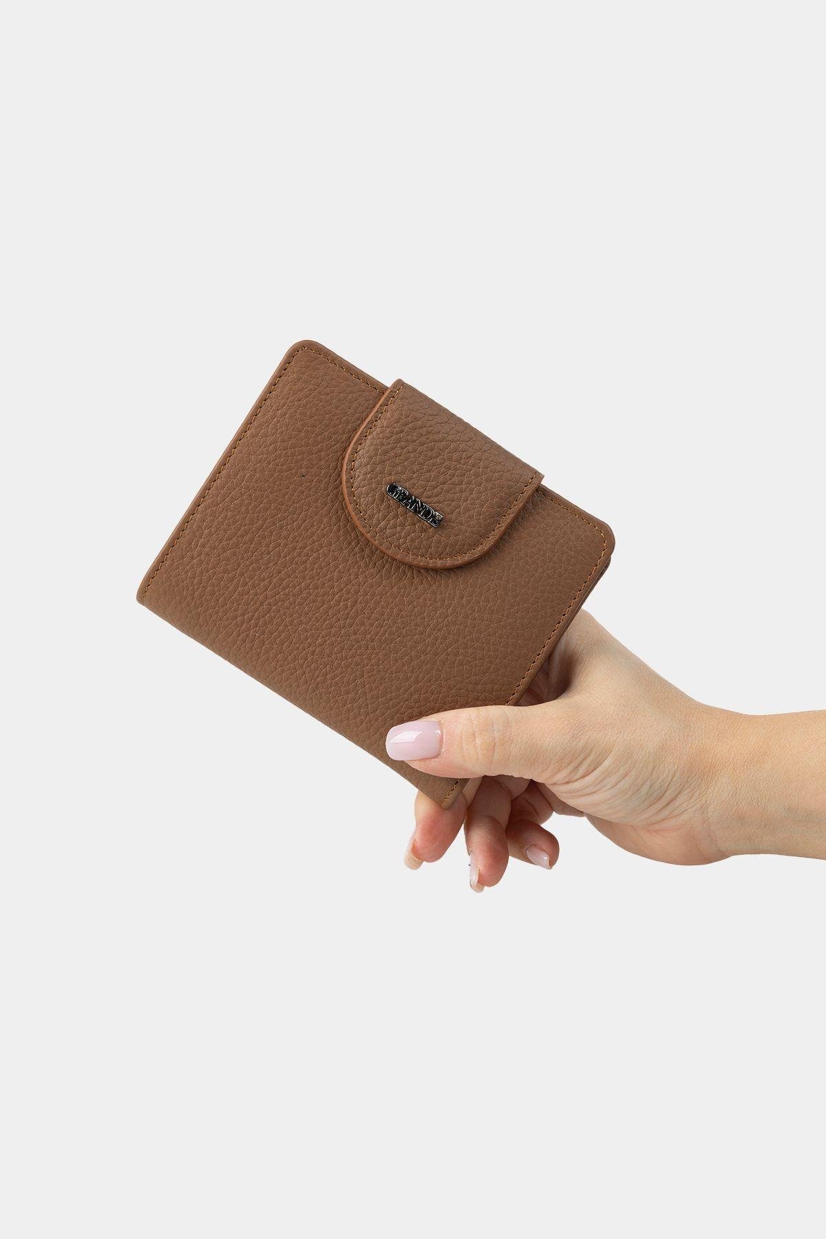 Grande Hakiki Deri Kadın Cüzdan Camel 2818