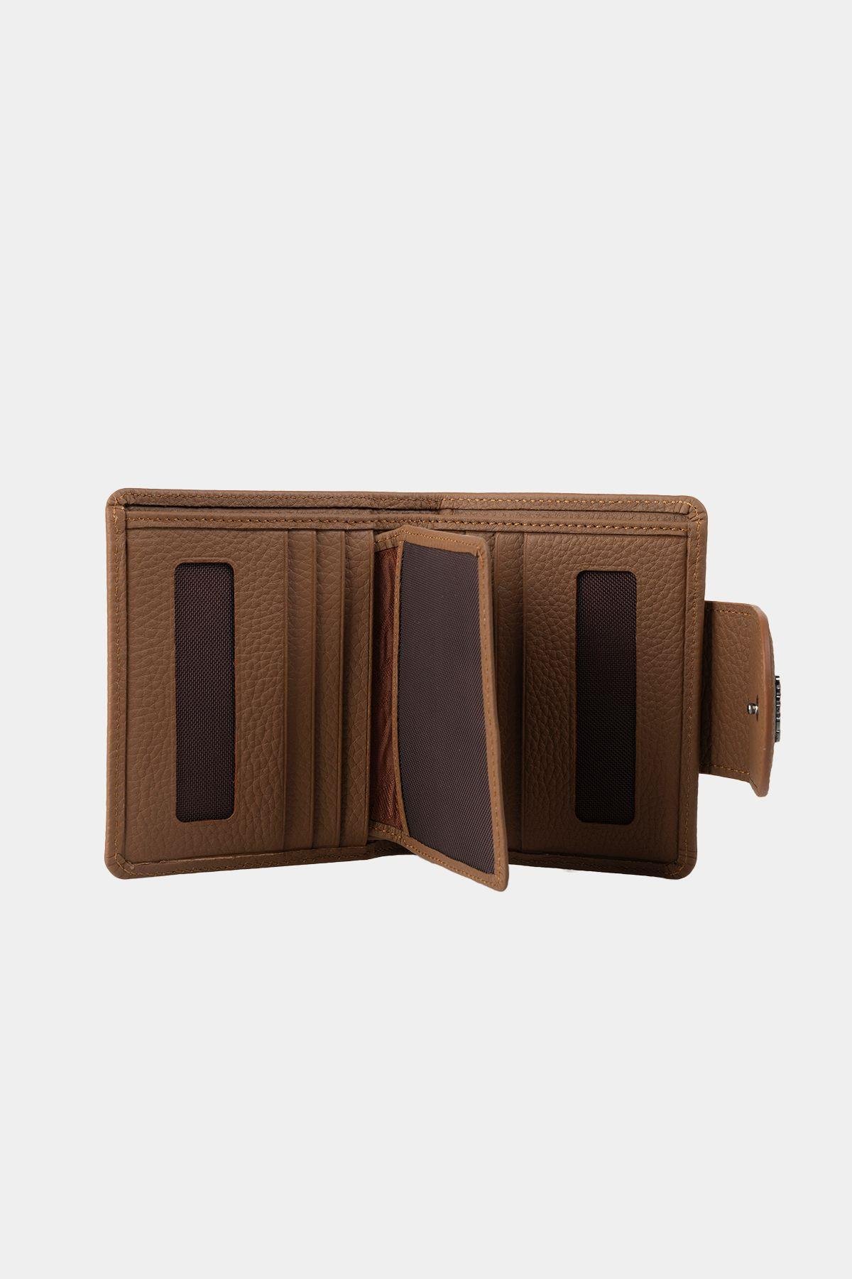 Grande Hakiki Deri Kadın Cüzdan Camel 2818