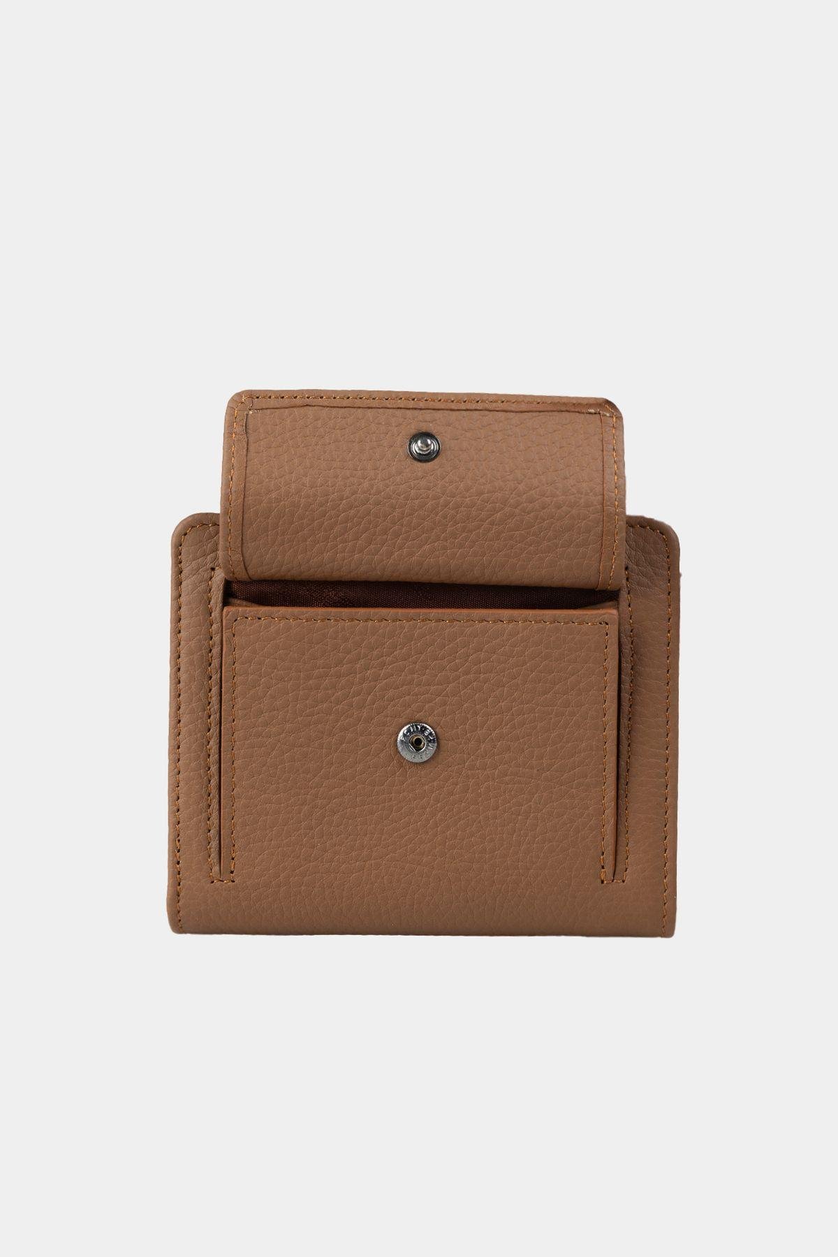 Grande Hakiki Deri Kadın Cüzdan Camel 2818