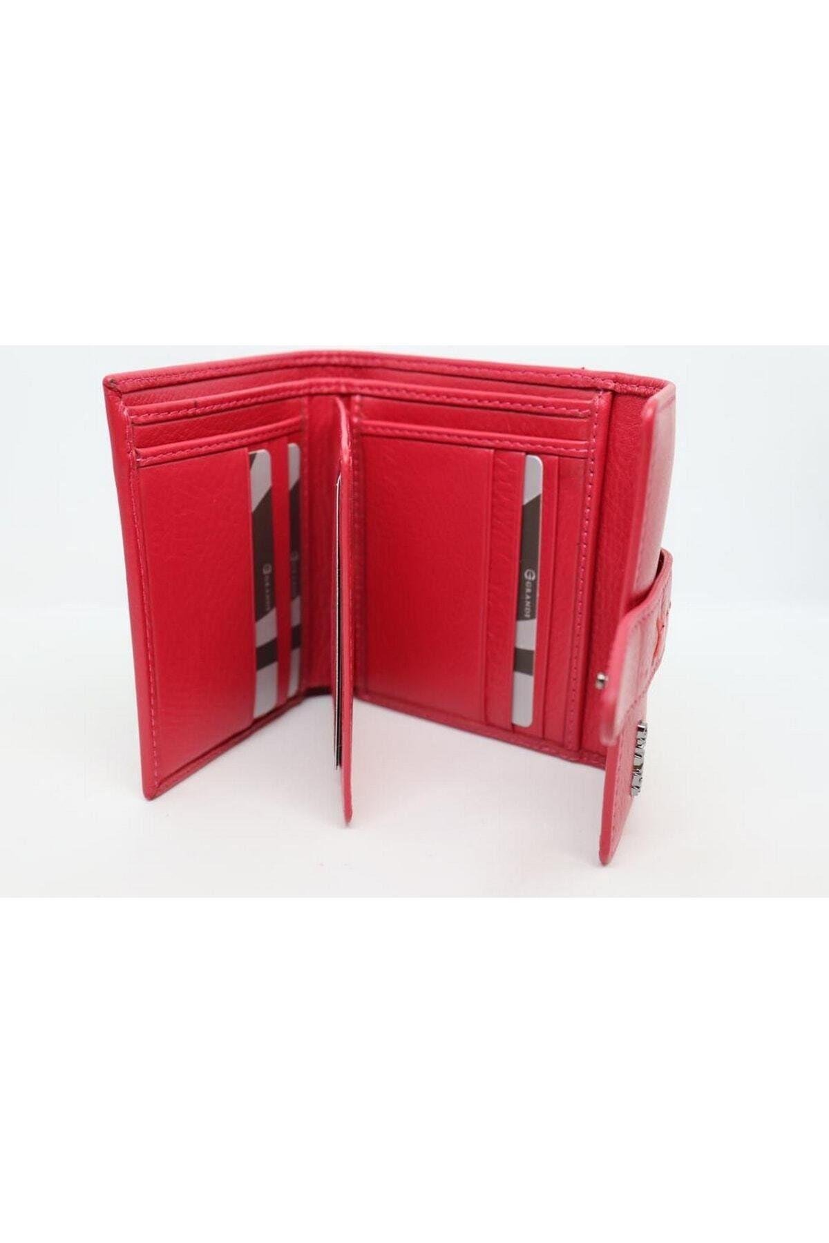 Grande Hakiki Deri Kadın Cüzdan Fuşya 2633