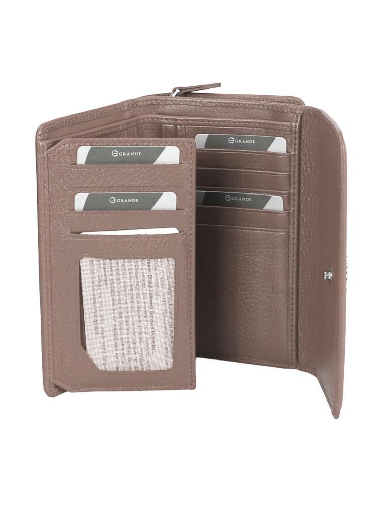 Grande Hakiki Deri Kadın Cüzdan Gül Kurusu 2725