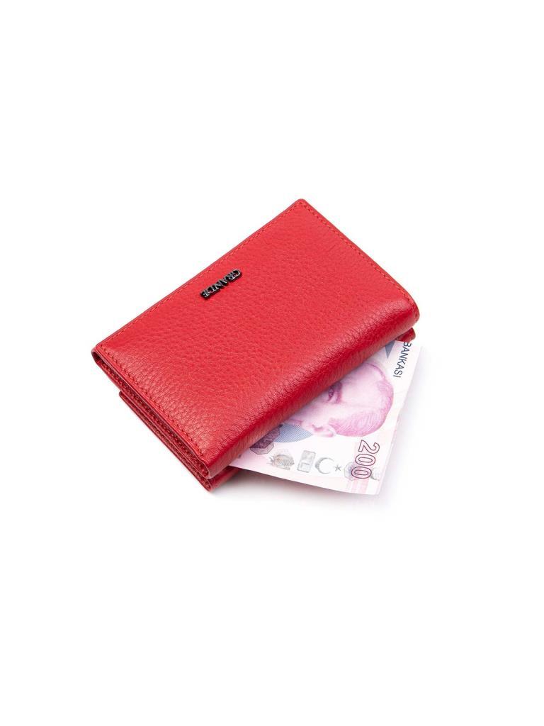 Grande Hakiki Deri Kadın Cüzdan Kırmızı 2632
