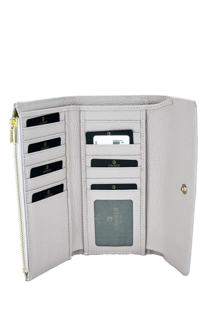 Grande Hakiki Deri Kadın Cüzdan Lila 2801