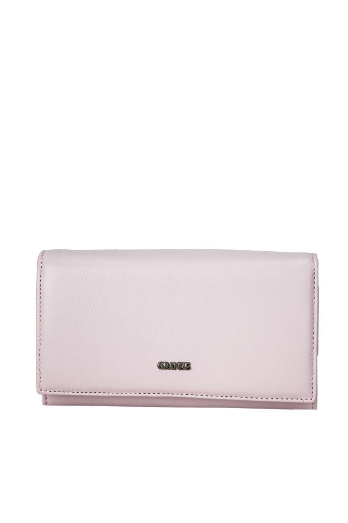 Grande Hakiki Deri Kadın Cüzdan Pudra 2604