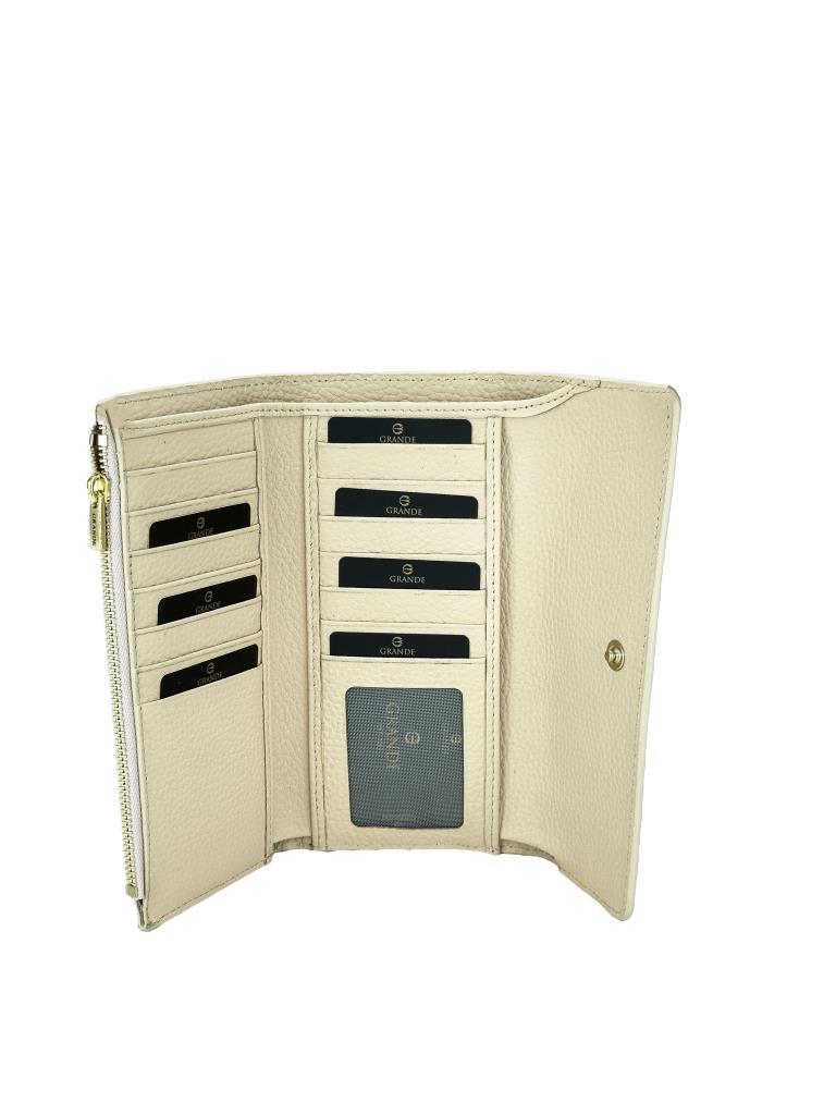 Grande Hakiki Deri Kadın Cüzdan Pudra 2801