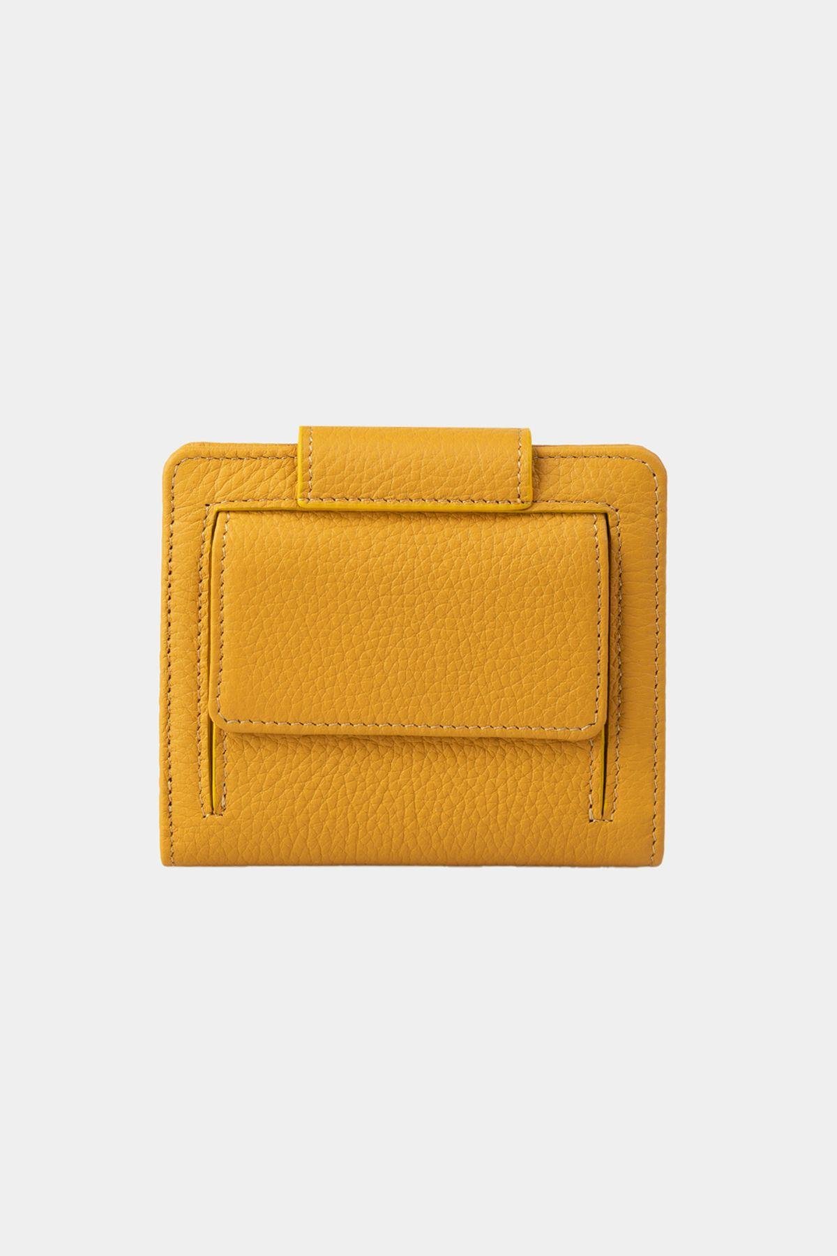 Grande Hakiki Deri Kadın Cüzdan Sari 2818