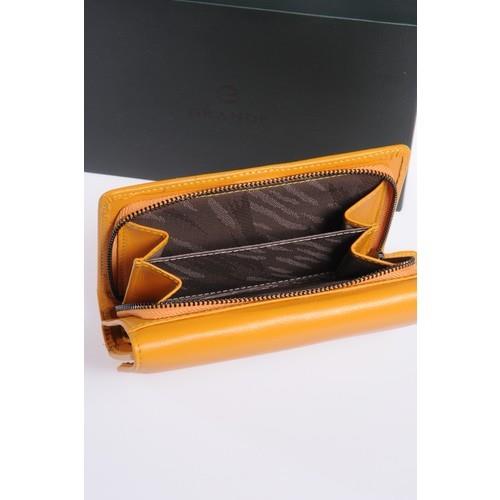 Grande Hakiki Deri Kadın Cüzdan Sarı 2725