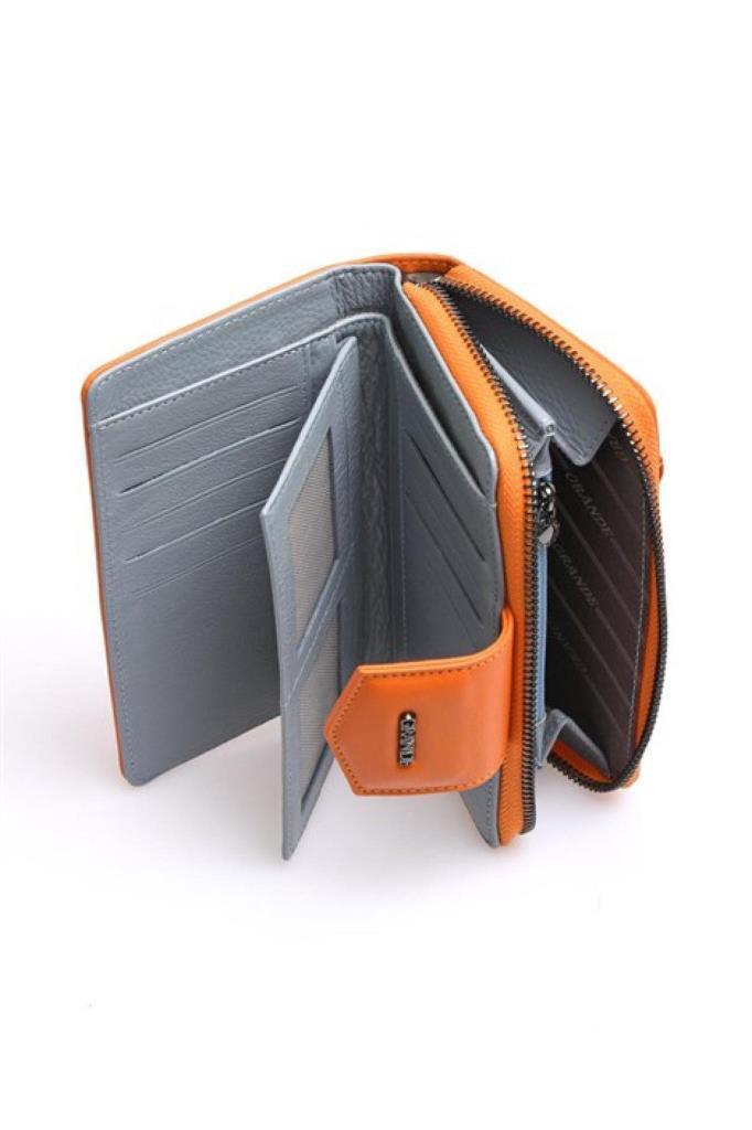 Grande Hakiki Deri Kadın Cüzdan Sarı 2716