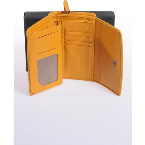 Grande Hakiki Deri Kadın Cüzdan Sarı 2725