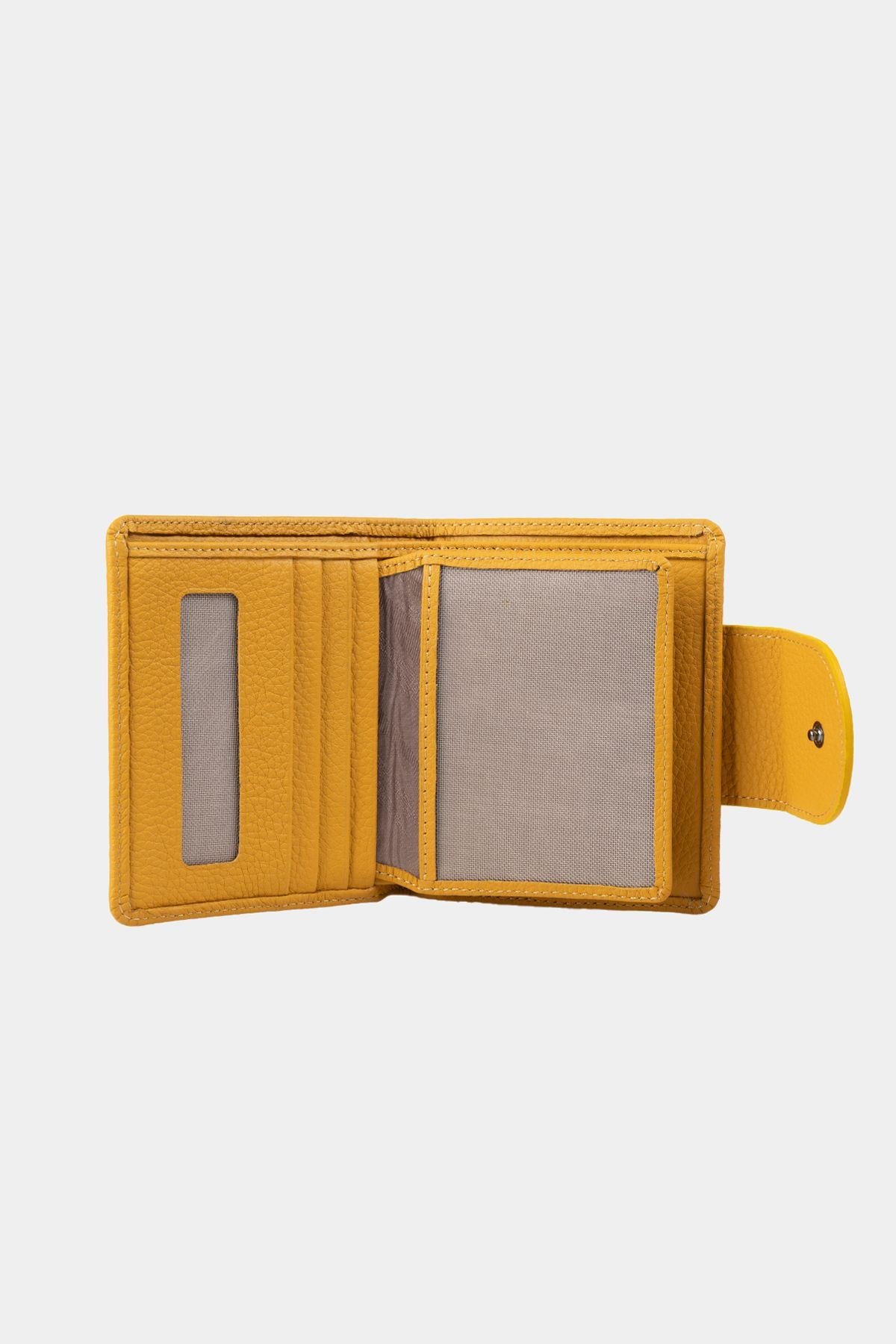 Grande Hakiki Deri Kadın Cüzdan Sari 2818