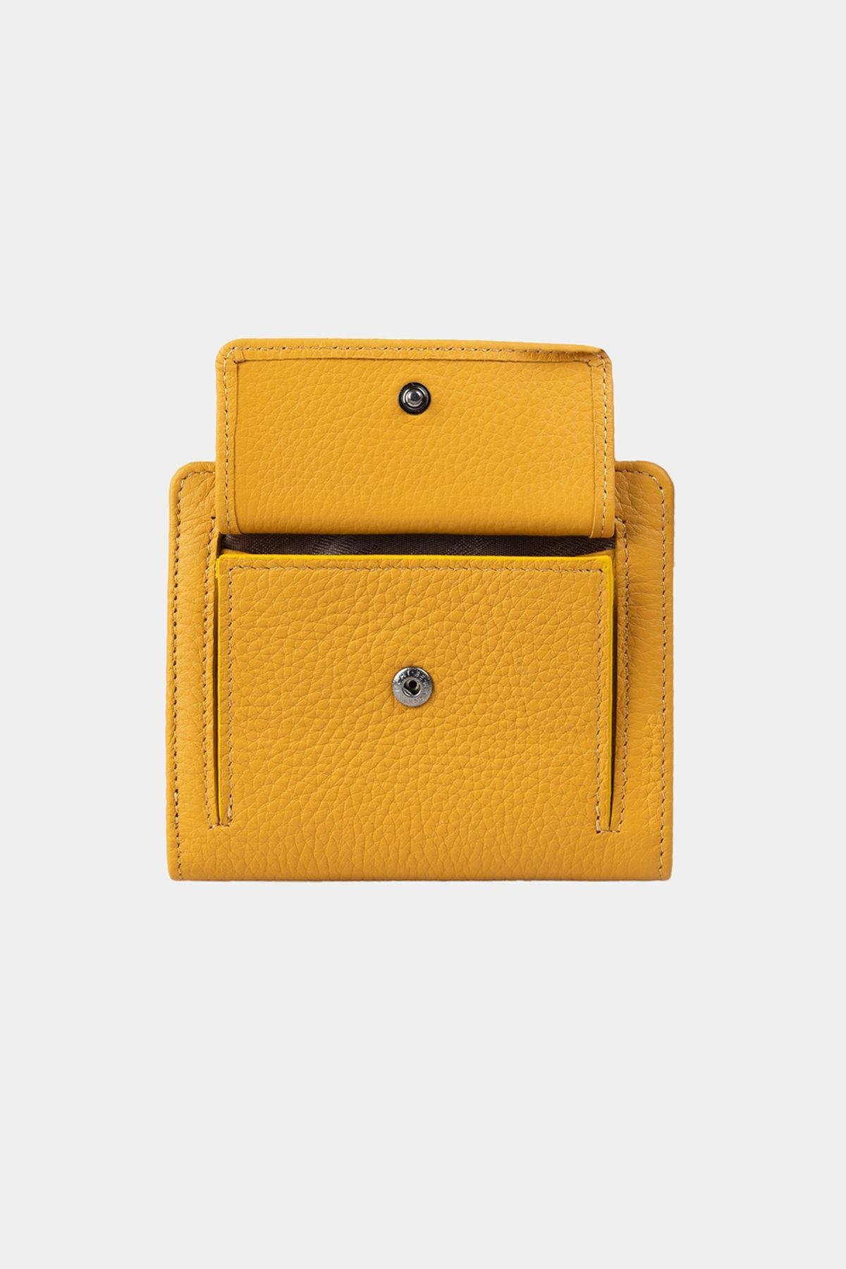 Grande Hakiki Deri Kadın Cüzdan Sari 2818