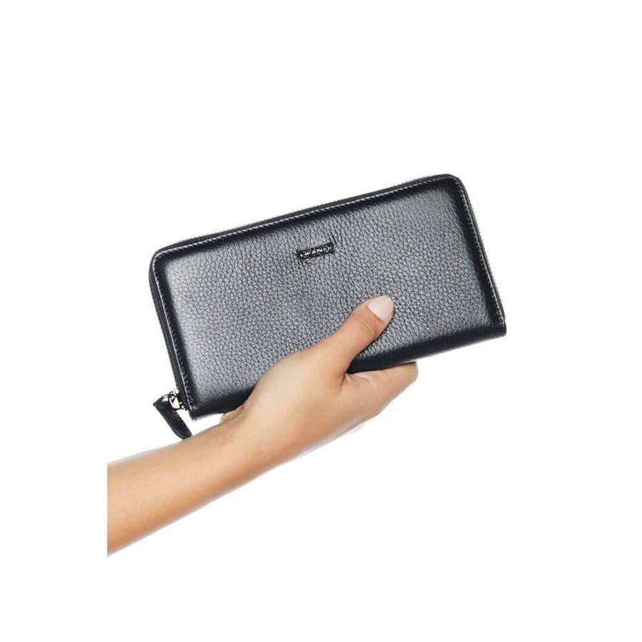 Grande Hakiki Deri Kadın Cüzdan Siyah 2700