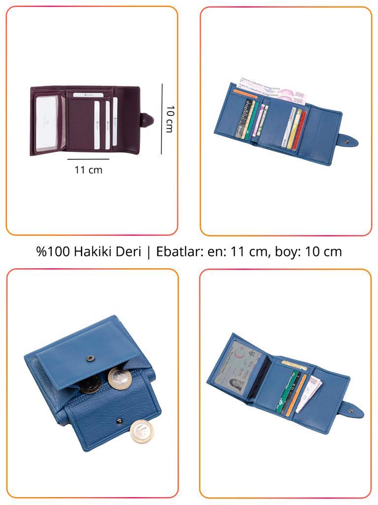 Grande Hakiki Deri Kadın Cüzdan Siyah 2633