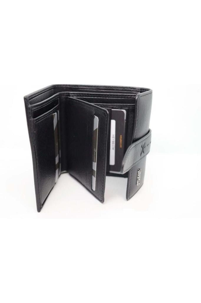 Grande Hakiki Deri Kadın Cüzdan Siyah 2633