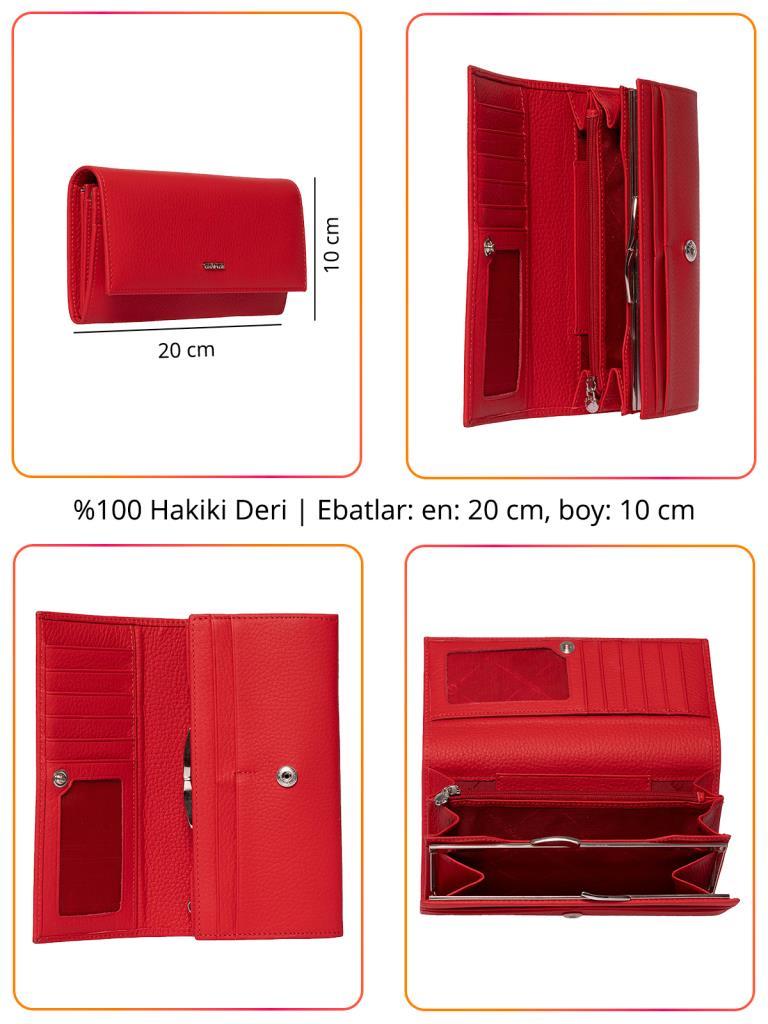 Grande Hakiki Deri Kadın Cüzdan Siyah 2771