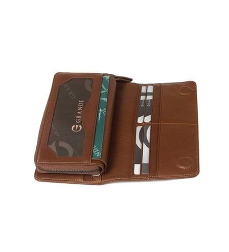 Grande Hakiki Deri Kadın Cüzdan Taba 2723