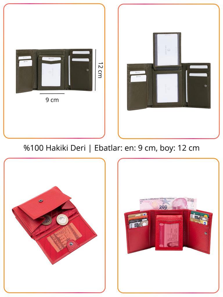 Grande Hakiki Deri Kadın Cüzdan Taba 2632