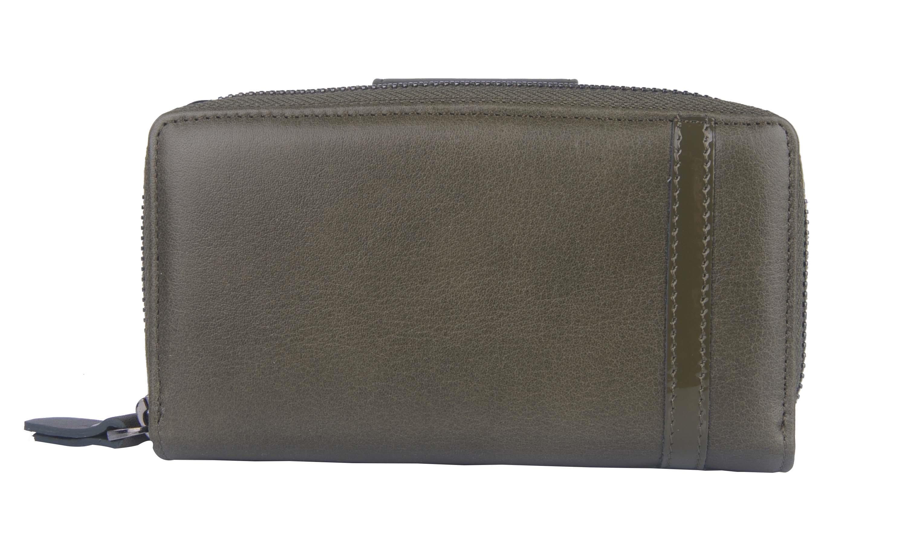 Grande Hakiki Deri Kadın Cüzdan Yeşil 2716