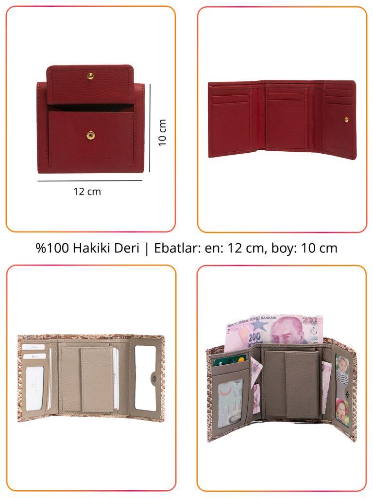 Grande Hakiki Deri Kadın Cüzdanı Taba 2766