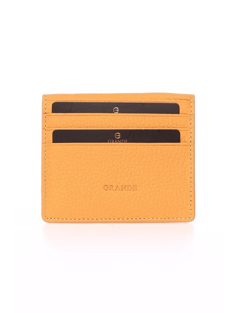 Grande Hakiki Deri Kartlık Cüzdan Sarı 762