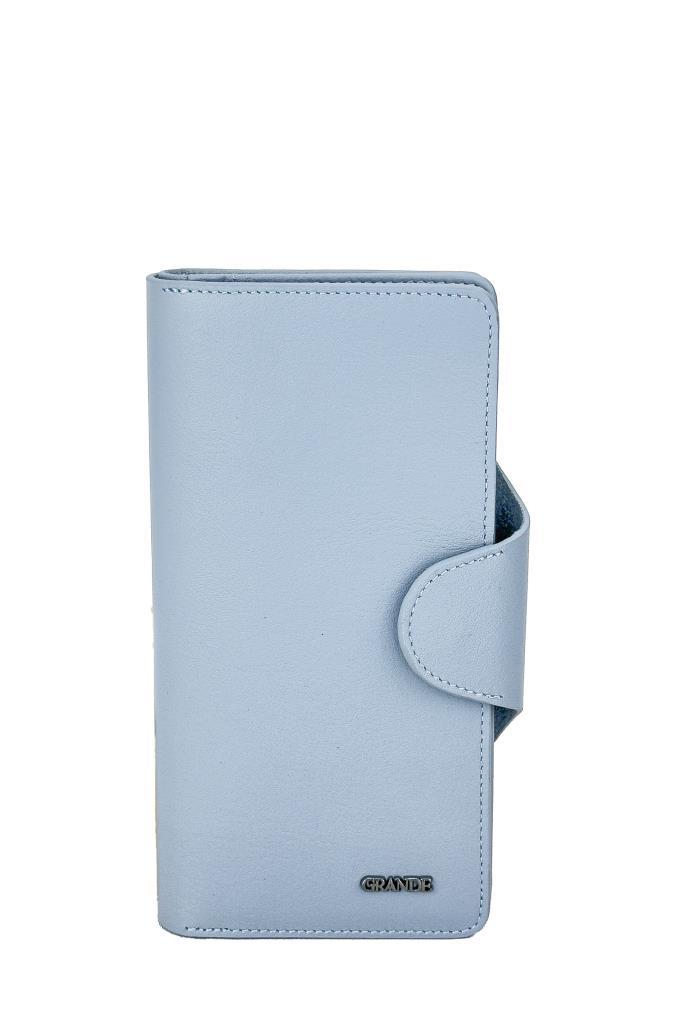 Grande Hakiki Deri Unısex Cüzdan Buz Mavi 2644