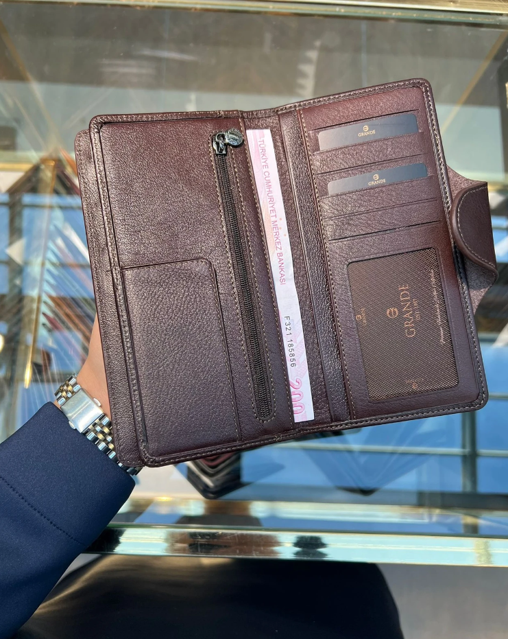 Grande Hakiki Deri Unısex Cüzdan Kahve 2644