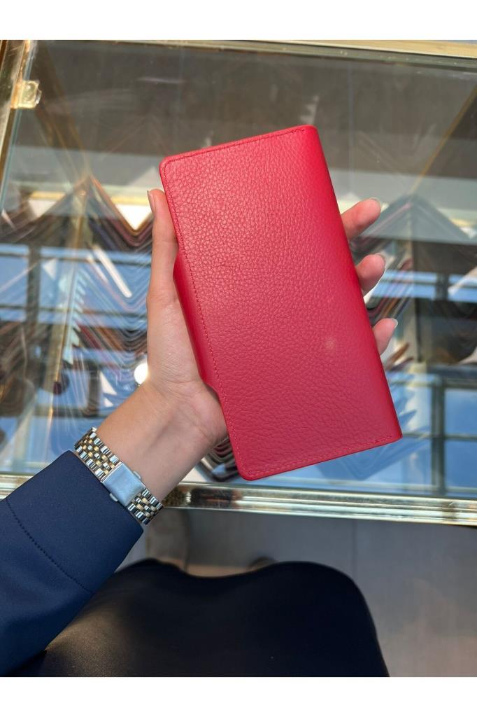 Grande Hakiki Deri Unısex Cüzdan Kırmızı 2644