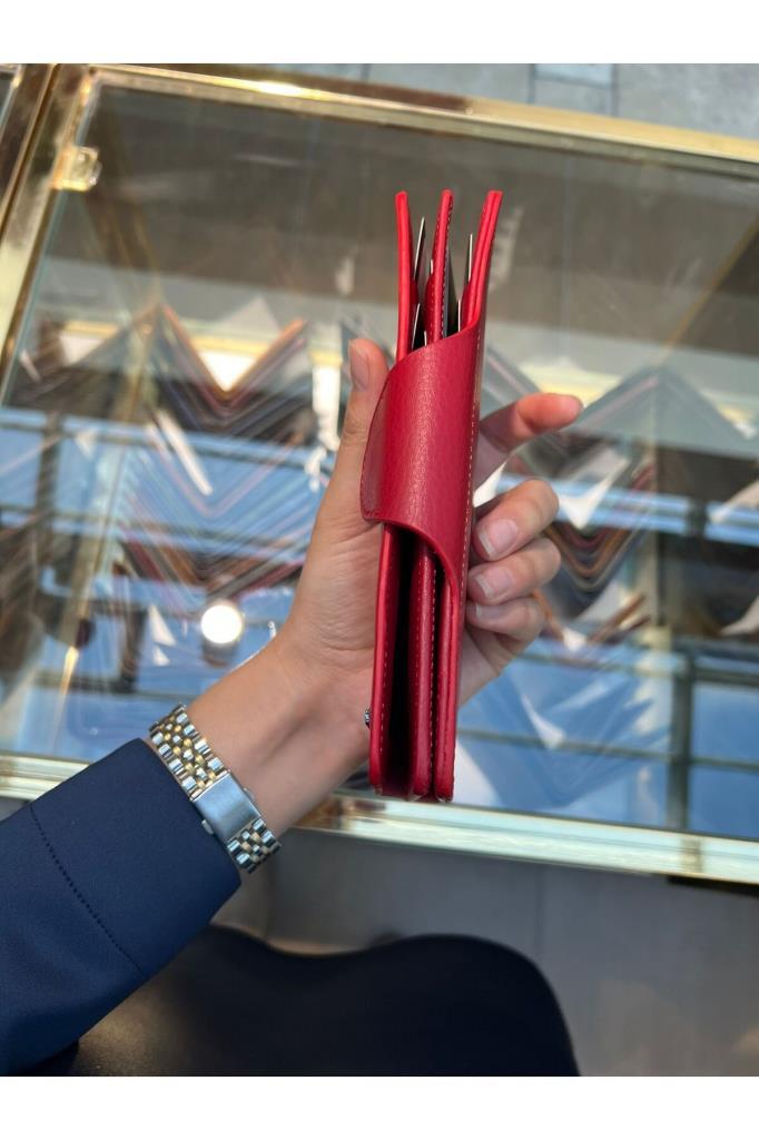 Grande Hakiki Deri Unısex Cüzdan Kırmızı 2644