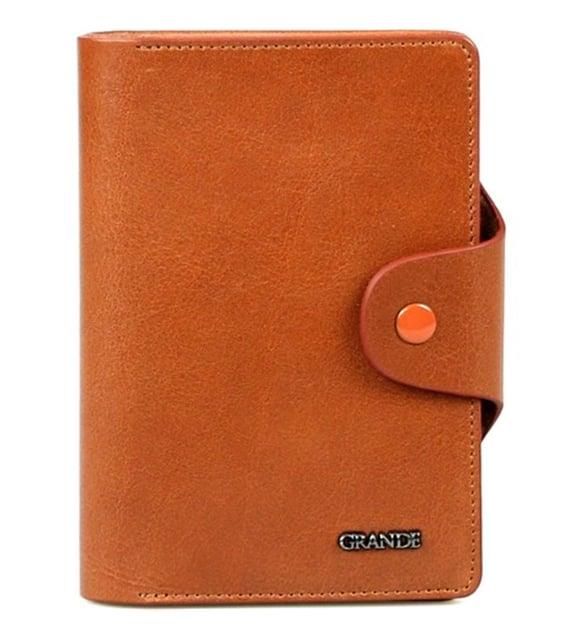 Grande Hakiki Deri Unisex Cüzdan Koyu Taba 2745