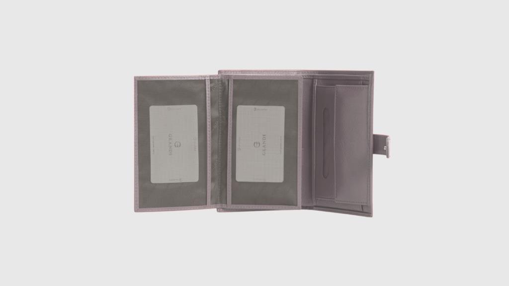 Grande Hakiki Deri Unısex Cüzdan Pudra 3106