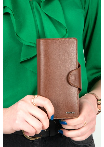 Grande Hakiki Deri Unısex Cüzdan Taba 2644