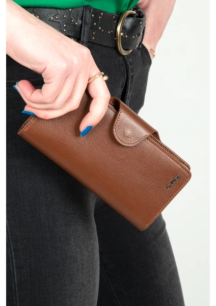 Grande Hakiki Deri Unısex Cüzdan Taba 2644