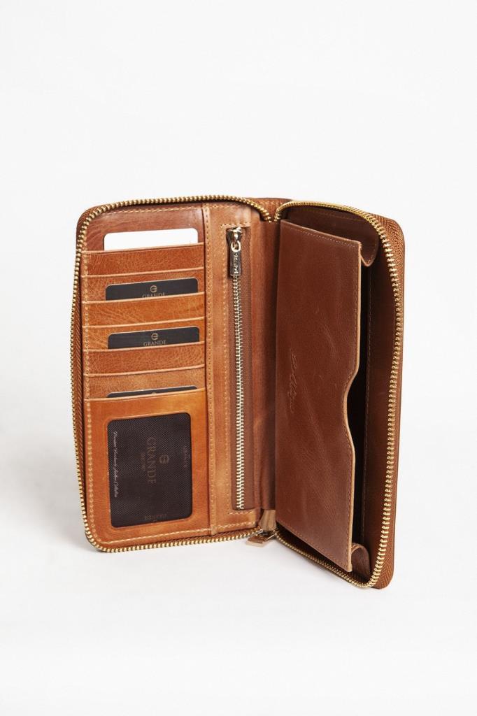 Grande Unisex Hakiki Deri El Portföy Çanta Crazy Taba 2799