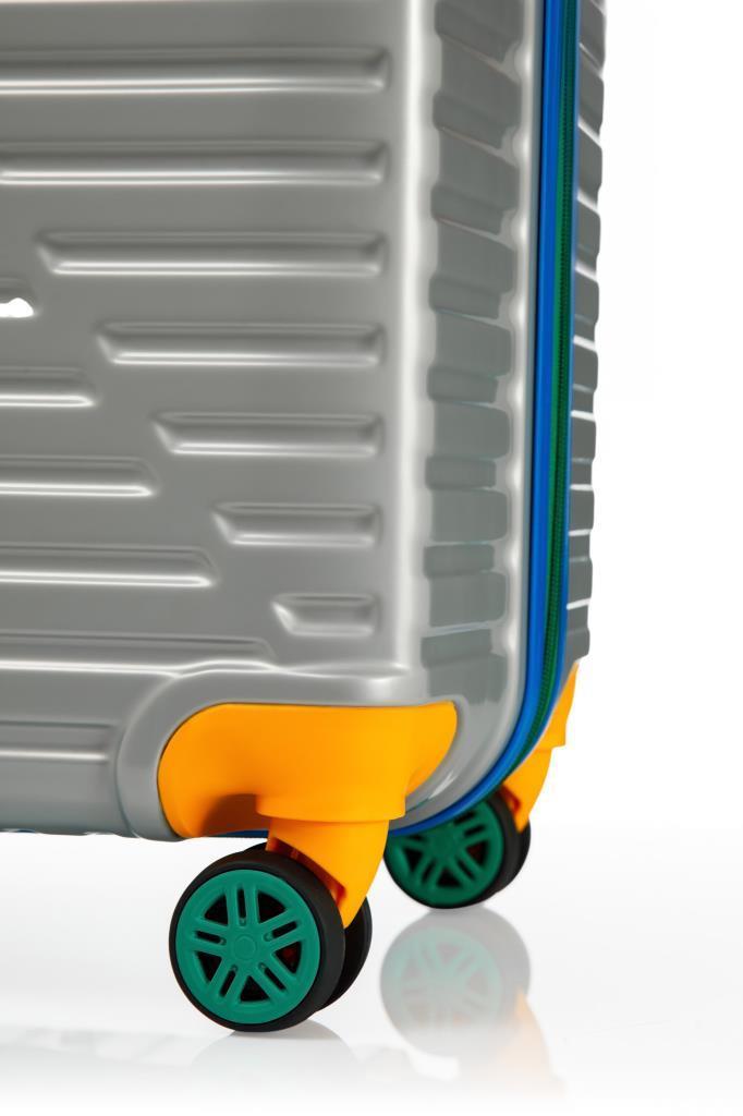 Kabin Boy %100 Polikarbon Valiz 4x2 Teker Gri 1088