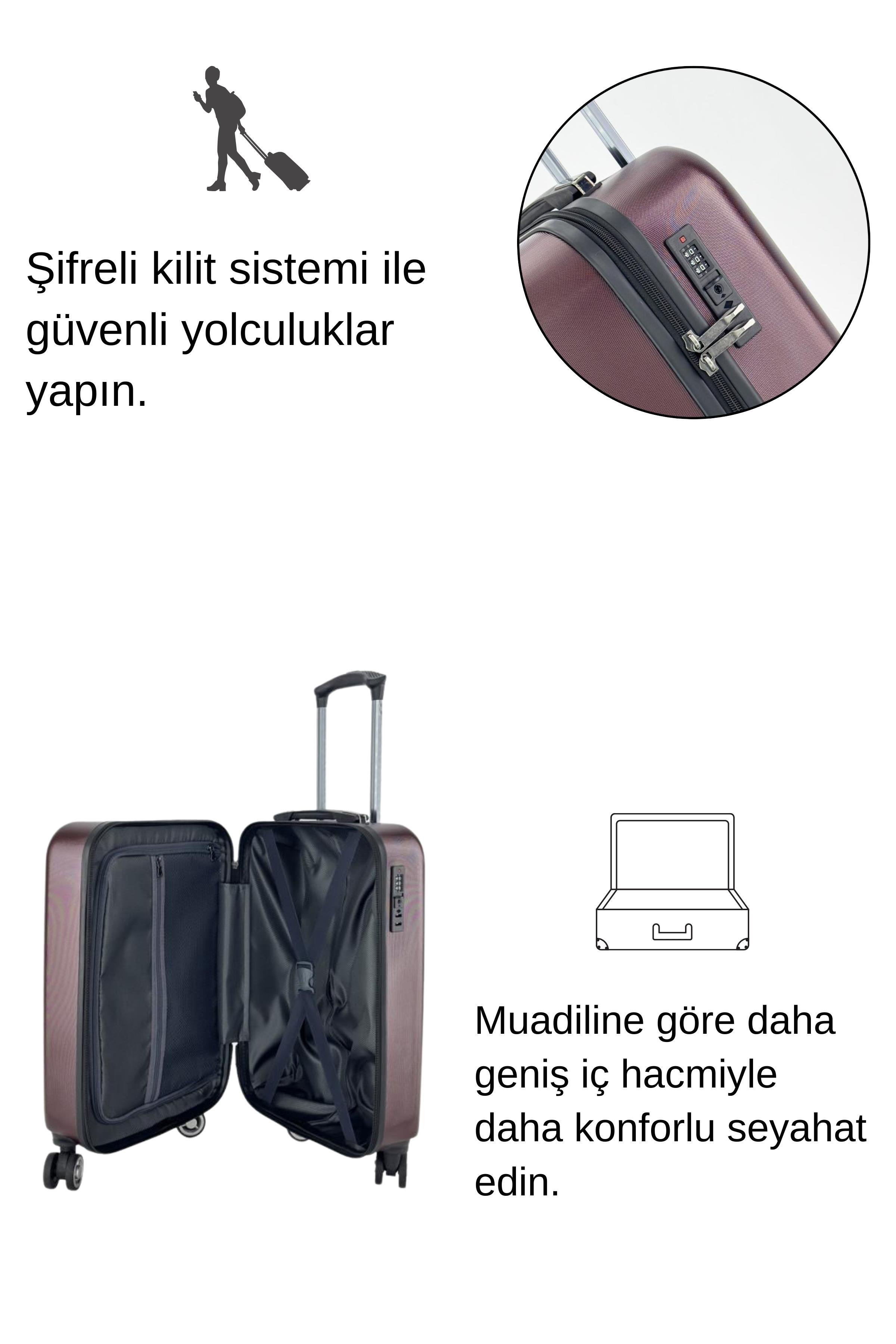 Kabin Boy %100 Polikarbon Valiz Bordo 1815