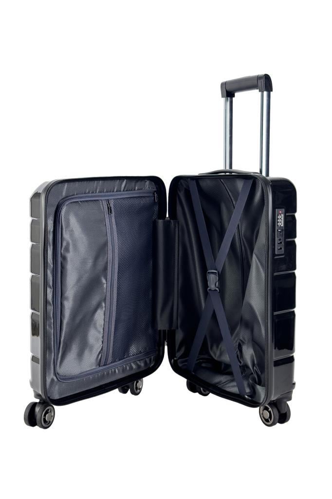 Kabin Boy %100 Polikarbon Valiz Parlak Siyah 1807