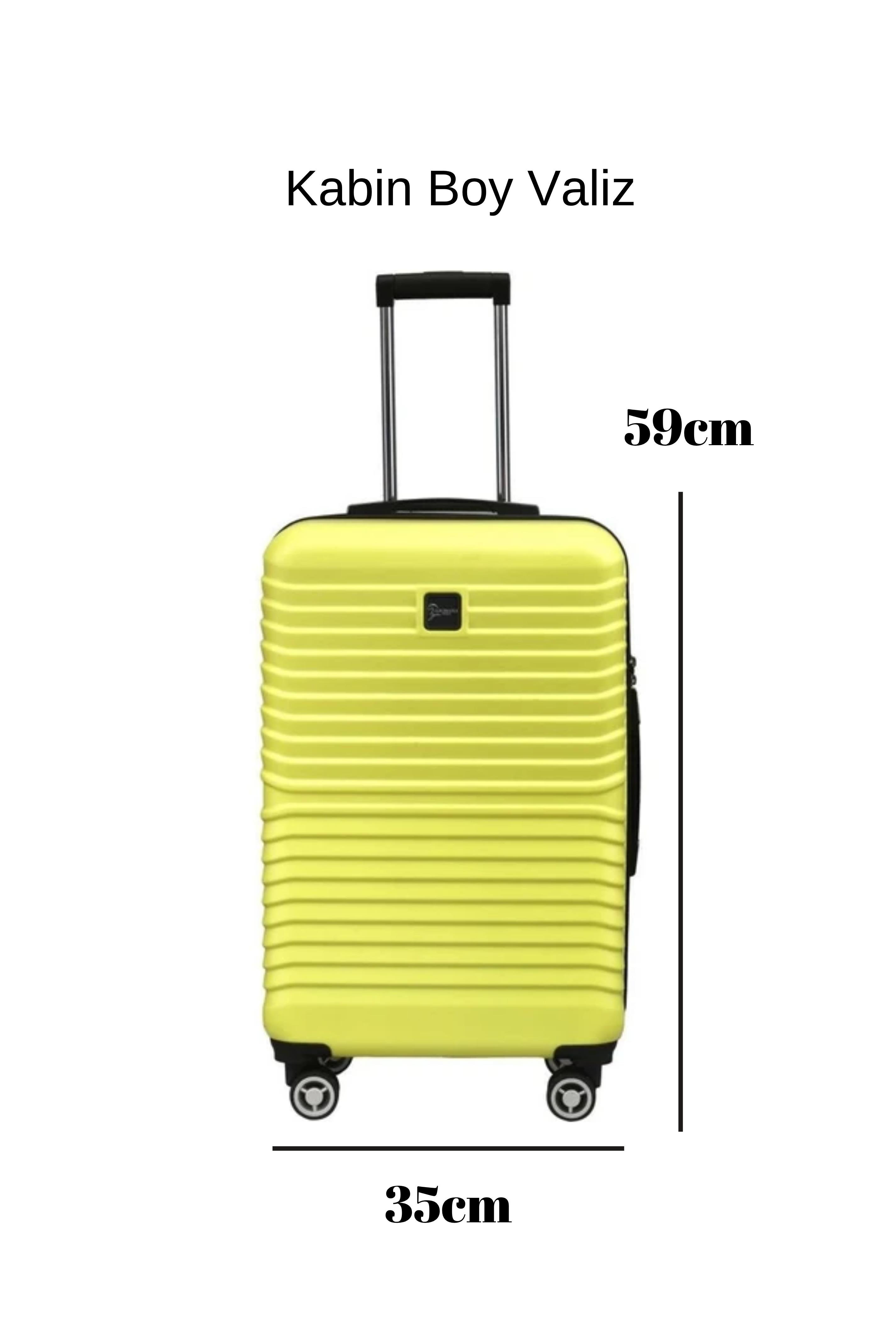 Kabin Boy %100 Polikarbon Valiz Sarı 1811