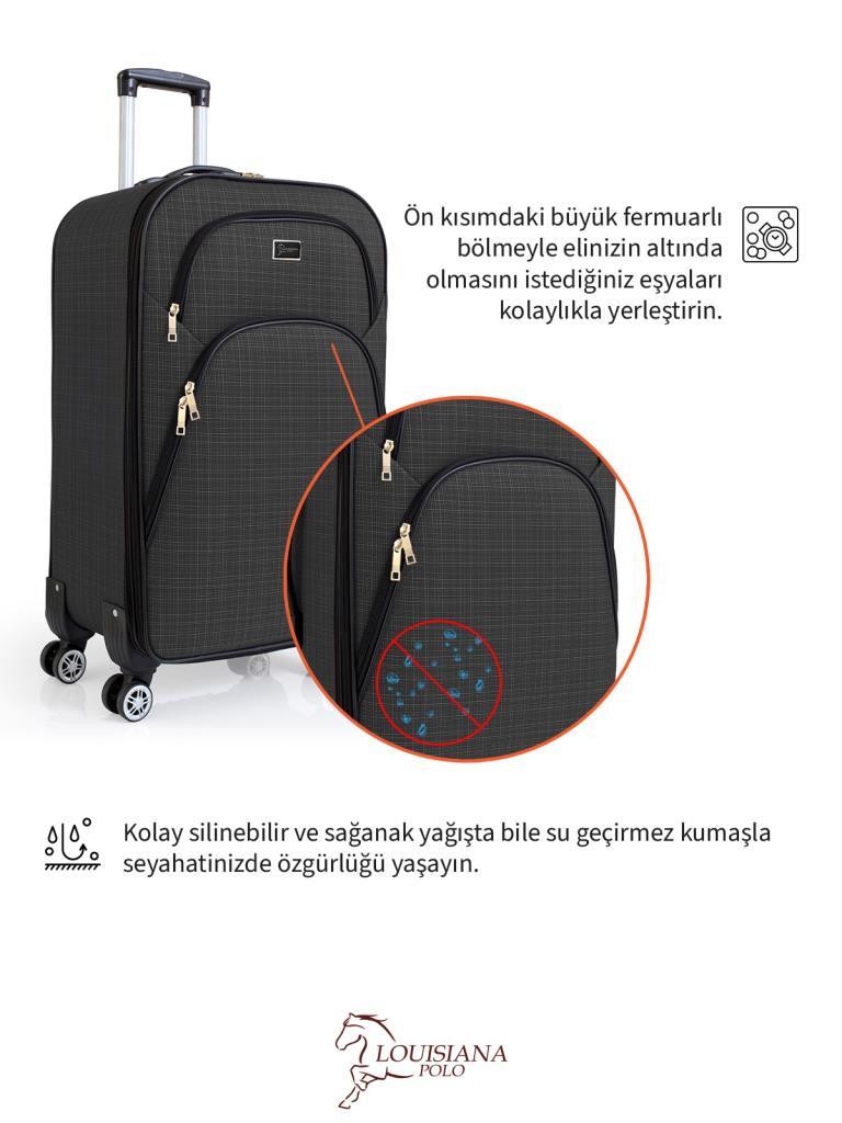 Kabin Boy 4 Teker Kumaş Valiz Antrasit 1081