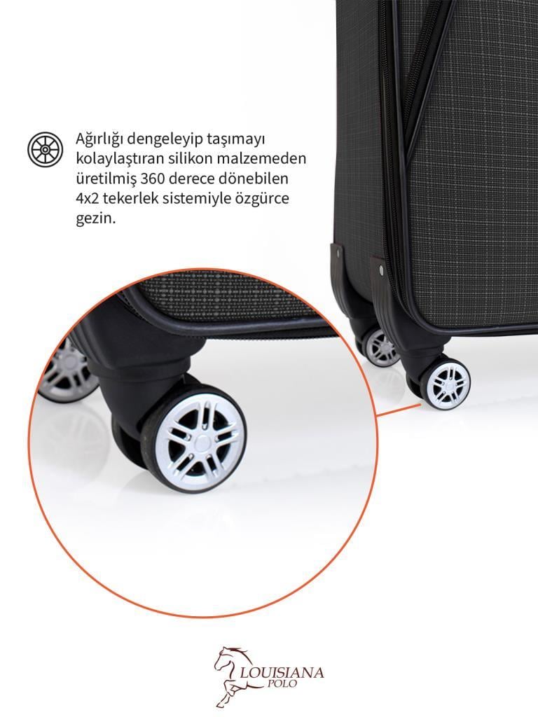 Kabin Boy 4 Teker Kumaş Valiz Antrasit 1081