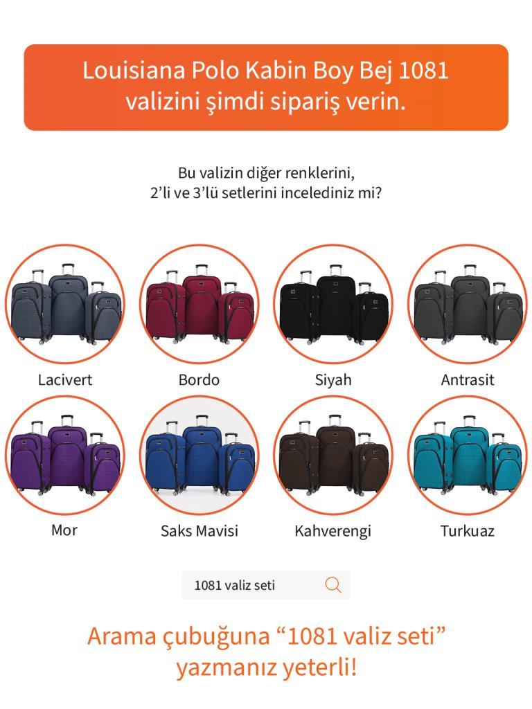 Kabin Boy 4 Teker Kumaş Valiz Bej 1081