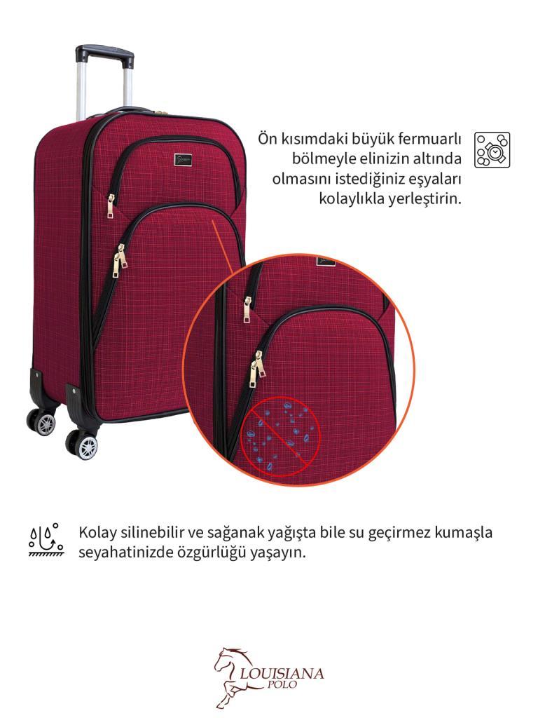 Kabin Boy 4 Teker Kumaş Valiz Bordo 1081
