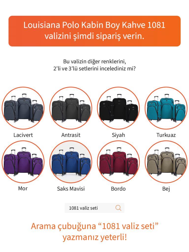 Kabin Boy 4 Teker Kumaş Valiz Kahve 1081