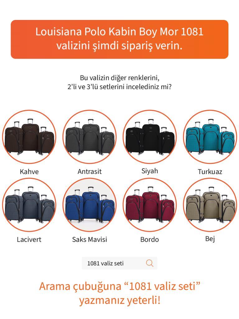 Kabin Boy 4 Teker Kumaş Valiz Mor 1081