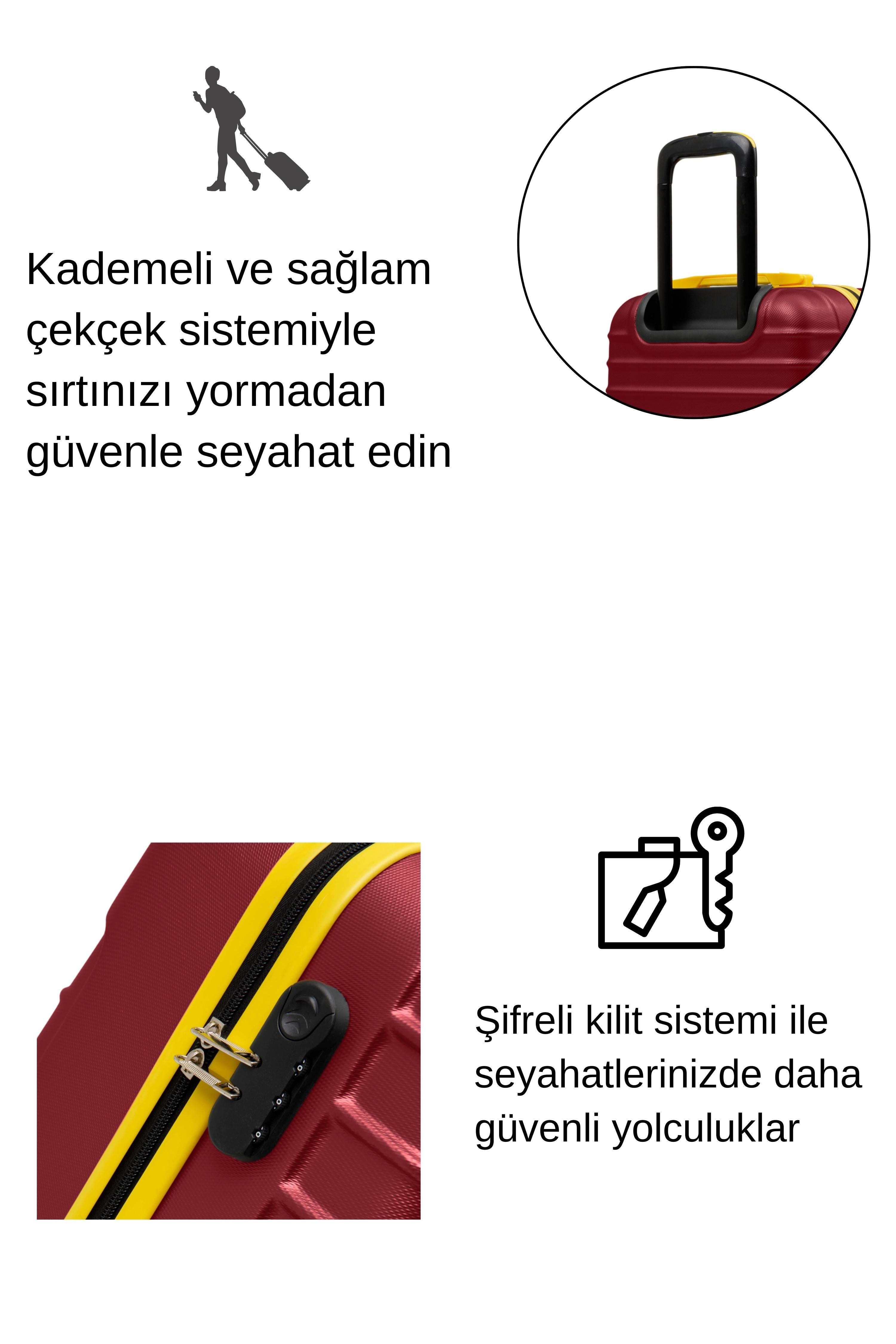 Kabin Boy Valiz 4x2 Teker Bordo 1168