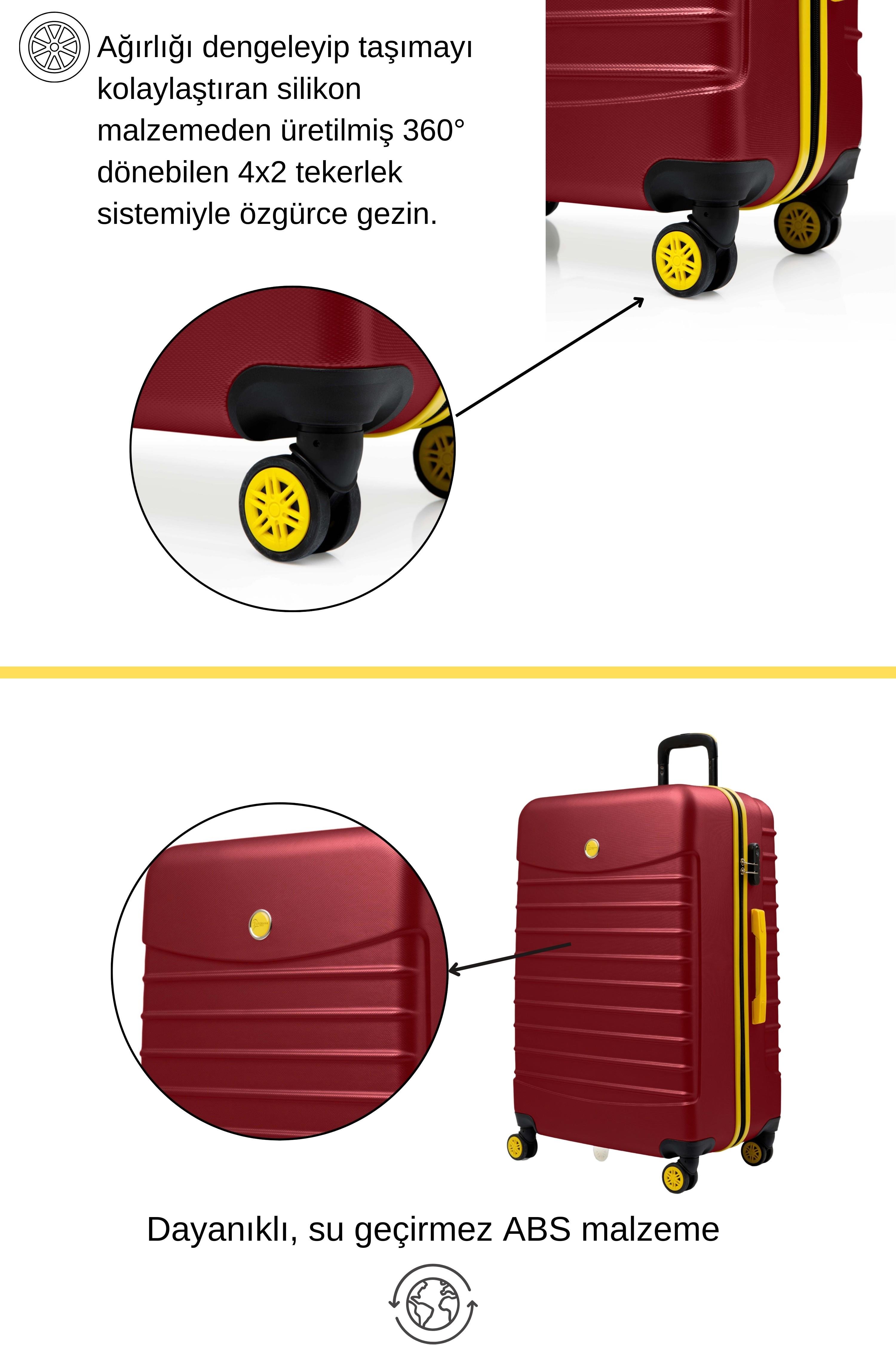 Kabin Boy Valiz 4x2 Teker Bordo 1168