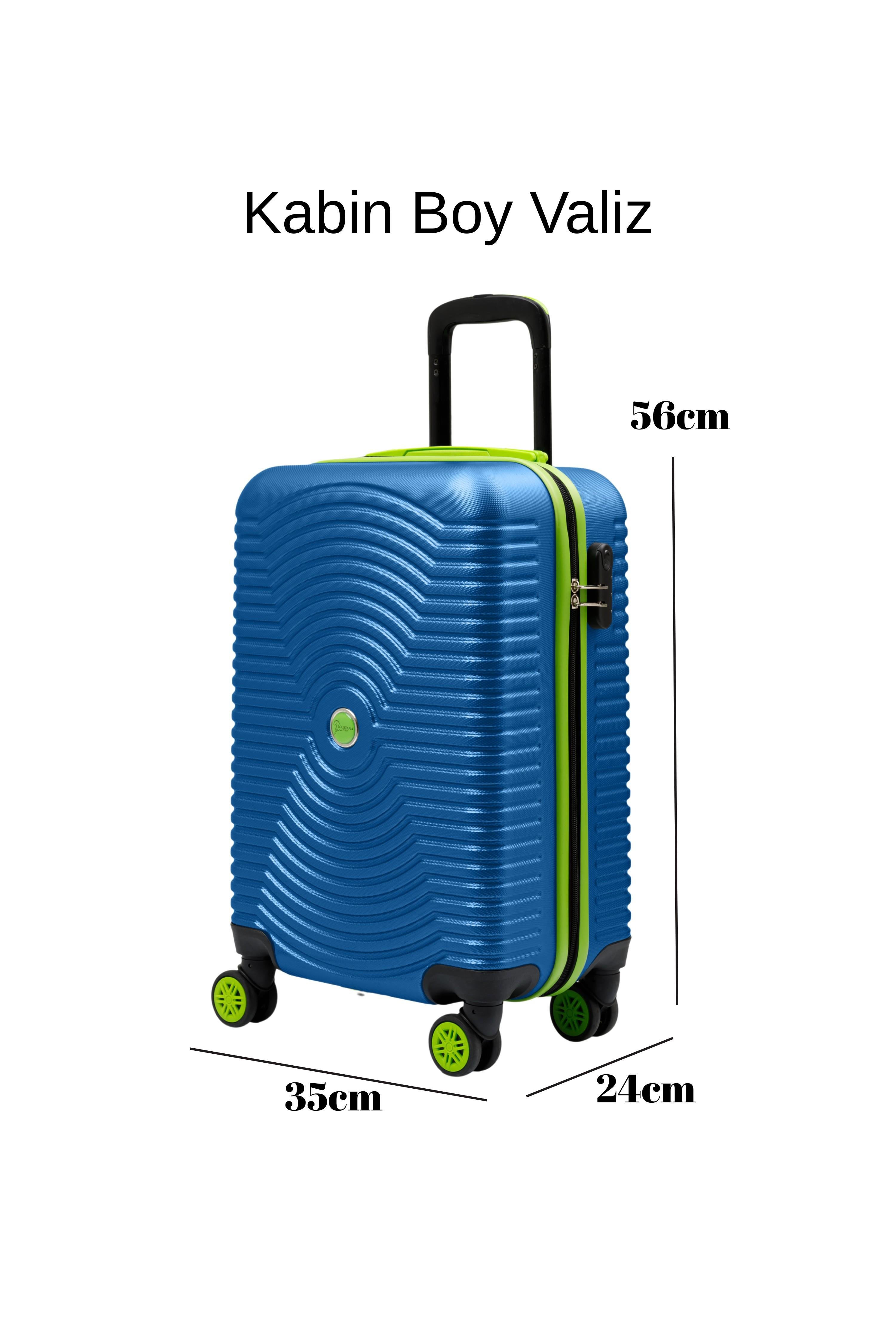 Kabin Boy Valiz 4x2 Teker Mavi 1169